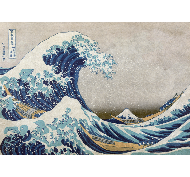 Fotomural arte clásico pintura kanagawa de estilo antiguo - TenVinilo
