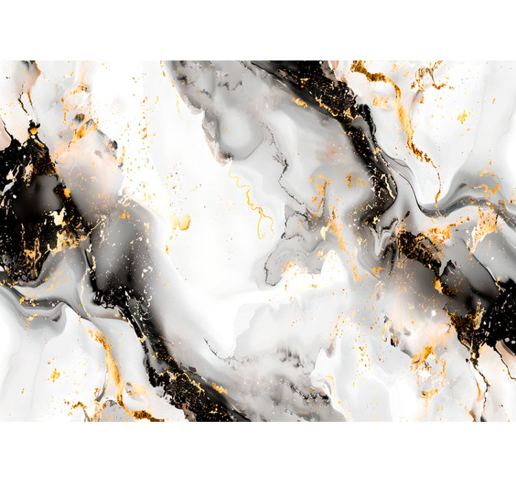 Mural abstracto patrón blanco y negro - TenVinilo