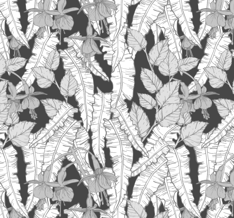 Mural para oficina diseño de selva tropical gris - TenVinilo