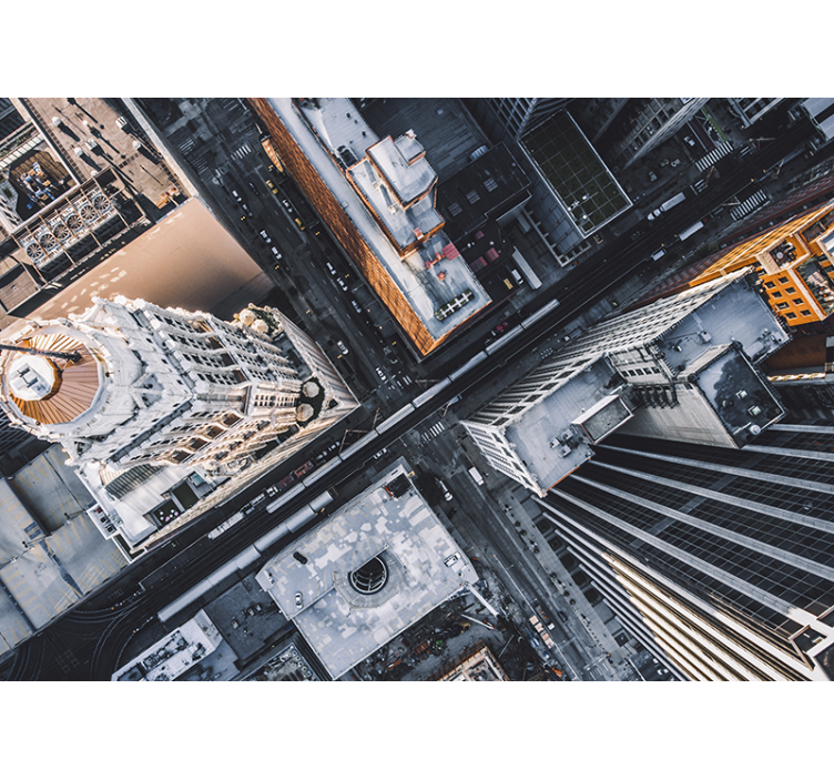 Mural ciudad vista aérea de la ciudad - TenVinilo