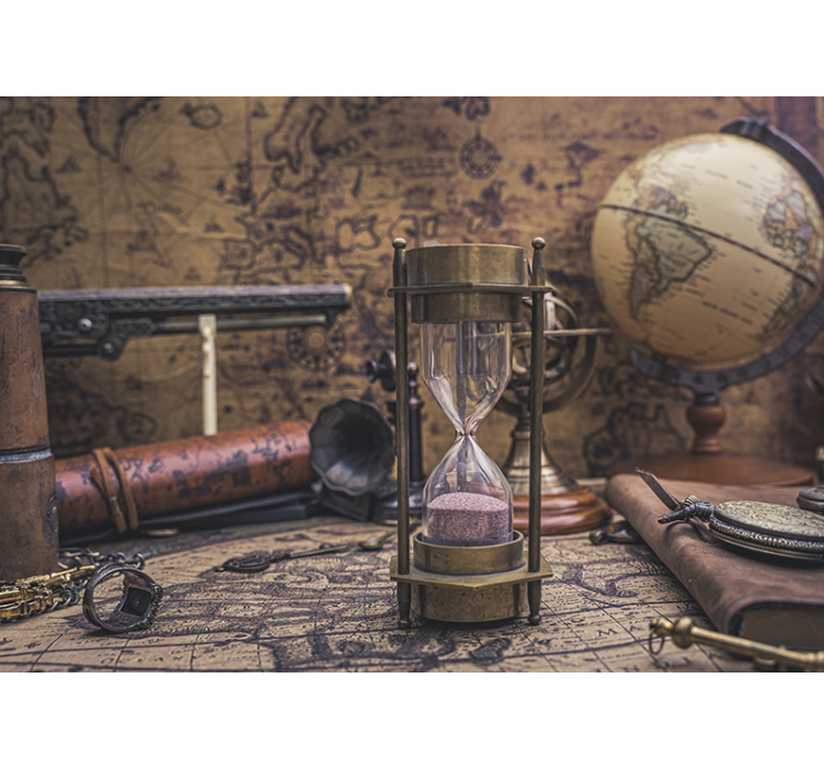 Mural ciudad colección de relojes antiguos - TenVinilo