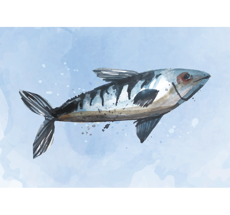 Mural dormitorio matrimonial ilustración de pez majestuoso - TenVinilo