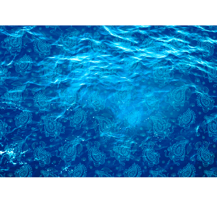 Mural de naturaleza patrón de olas del océano - TenVinilo