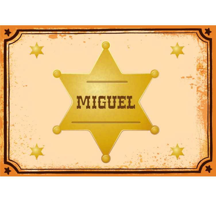 Mural infantil estrella de sheriff personalizada - TenVinilo