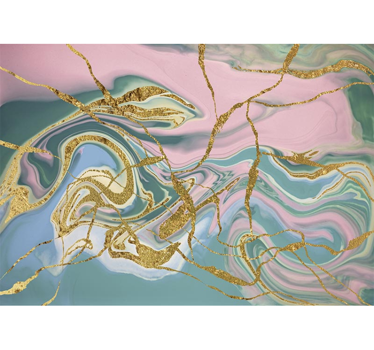 Fotomural imitación mármol tonos azul y rosa - TenVinilo