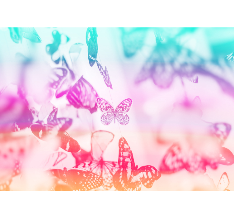 Mural de flores jardín de mariposas - TenVinilo