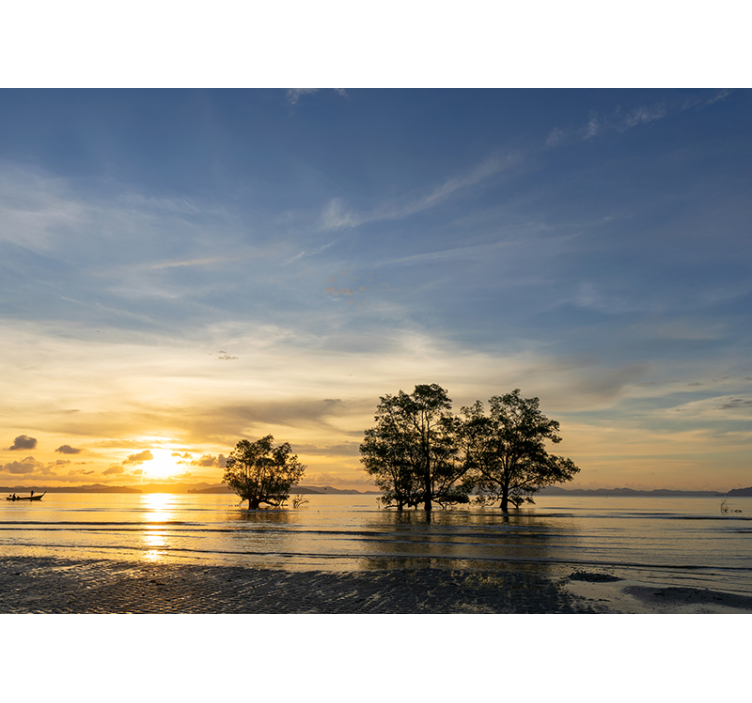 Mural de paisajes puesta de sol serena - TenVinilo