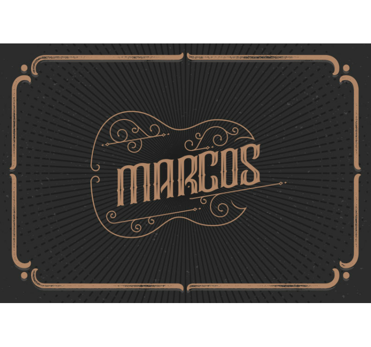 Fotomural juvenil guitarra con nombre - TenVinilo