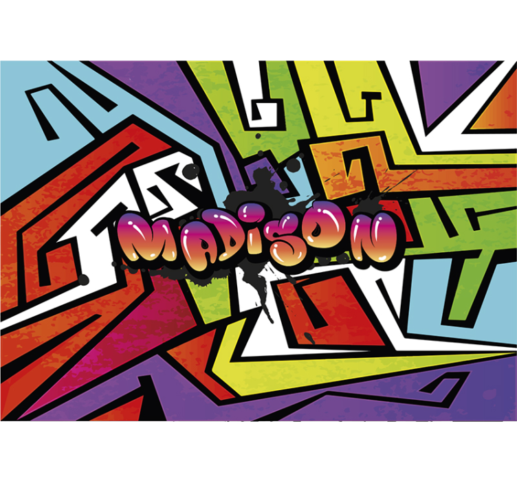 Mural graffiti arte urbano impactante - TenVinilo