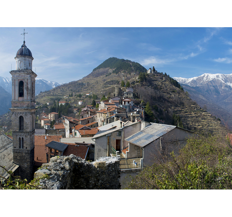 Mural de música paisaje de guitarra acústica - TenVinilo
