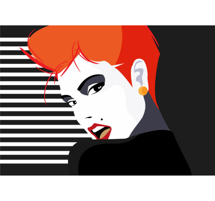 Mural de arte retrato detallado estiloso - TenVinilo