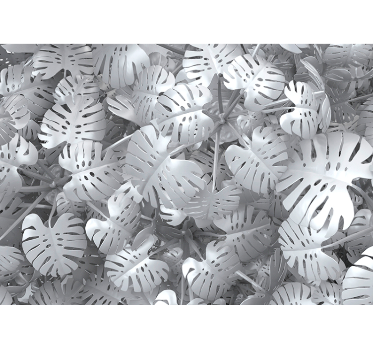 Fotomural 3D Hojas de ceramica - TenVinilo