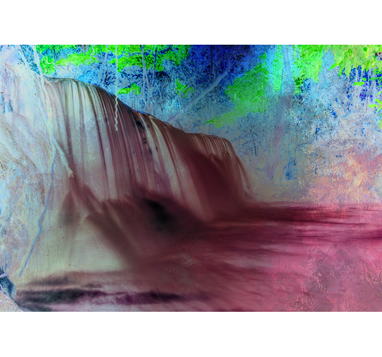 Mural de cascada vista de cascada serena - TenVinilo