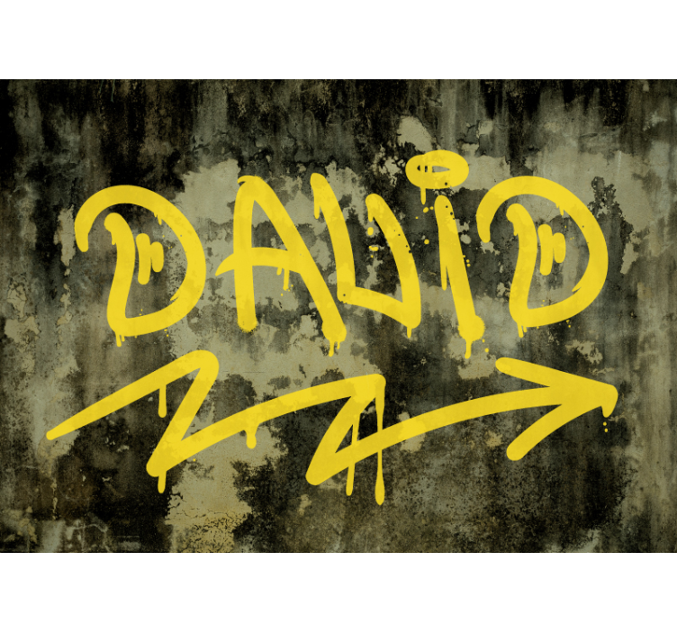 Mural graffiti arte callejero amarillo - TenVinilo