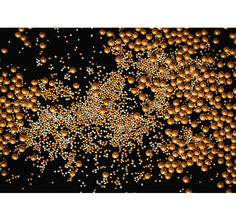 Mural abstracto patrón de esferas doradas - TenVinilo