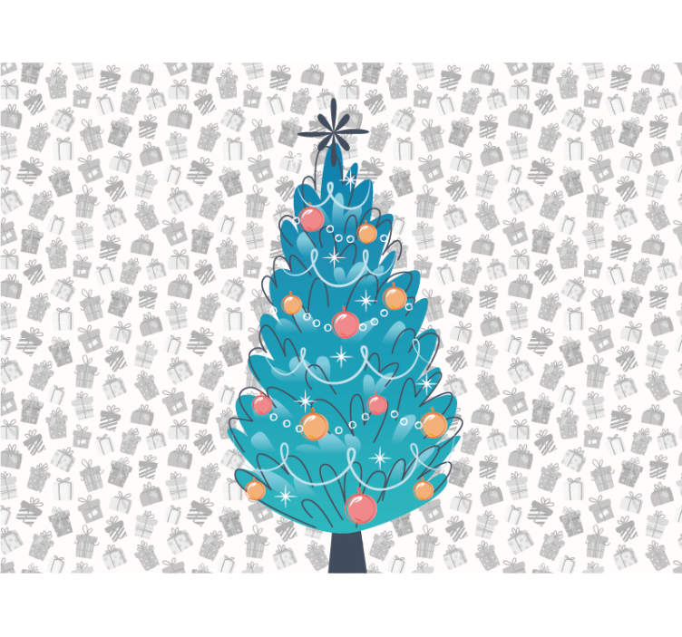 Mural de navidad reunión festiva de animales - TenVinilo