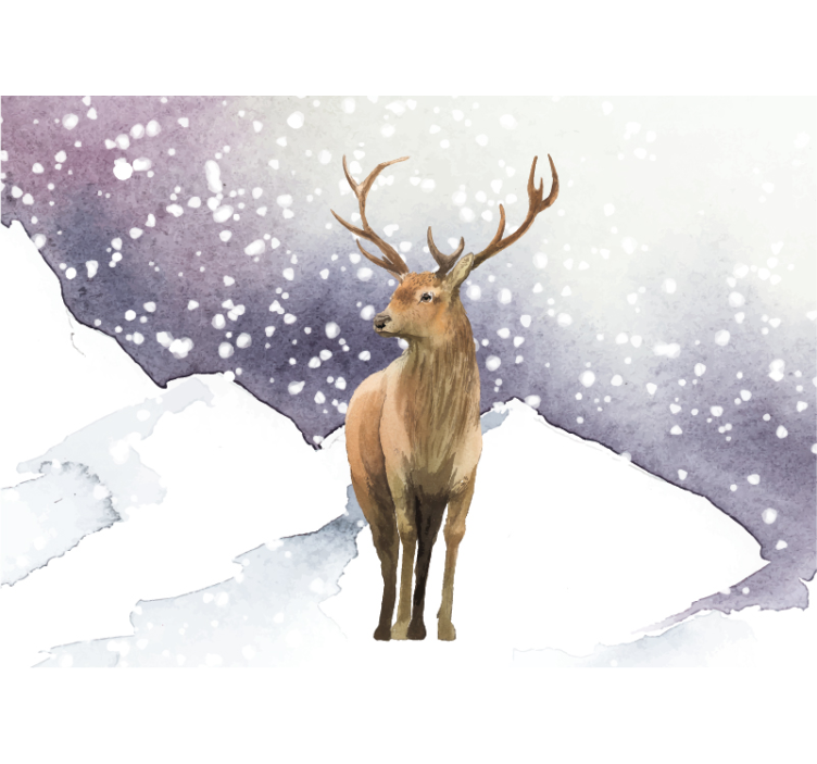 Mural de animales escena del ciervo majestuoso - TenVinilo