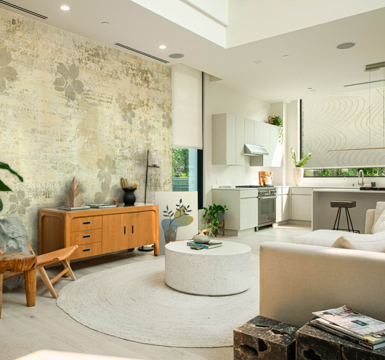 Mural para salón delicados patrones florales - TenVinilo