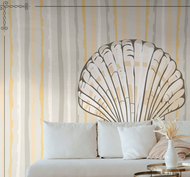 Fotomural animal concha gigante con rayas - TenVinilo