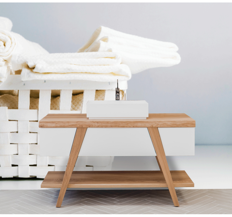 Fotomural baño Canasta de lavado de ropa - TenVinilo