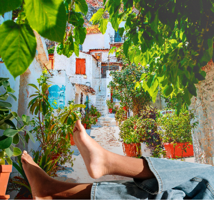 Fotomural ciudad Antigua calle mediterranea - TenVinilo