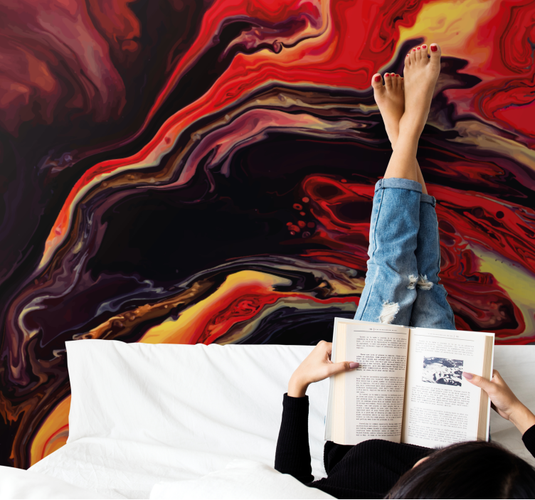 Mural abstracto con patrones dinámicos en espiral - TenVinilo