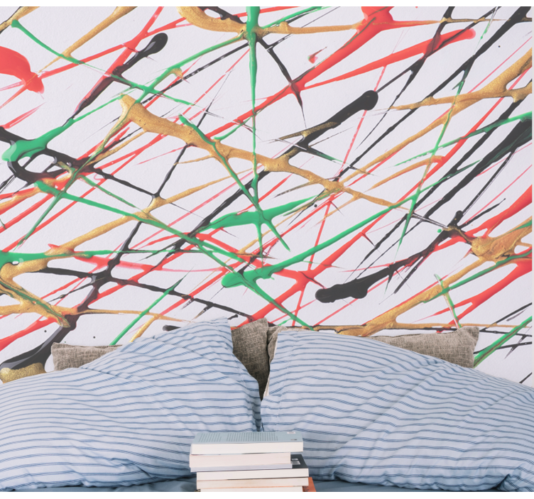 Mural abstracto pinceladas enérgicas - TenVinilo