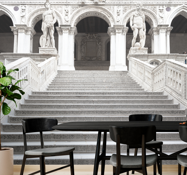Mural arte clásico escalera de piedra majestuosa - TenVinilo