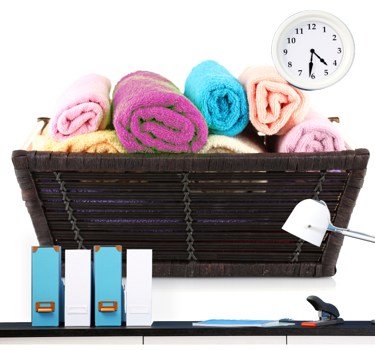 Mural baño toallas de colores enrolladas - TenVinilo