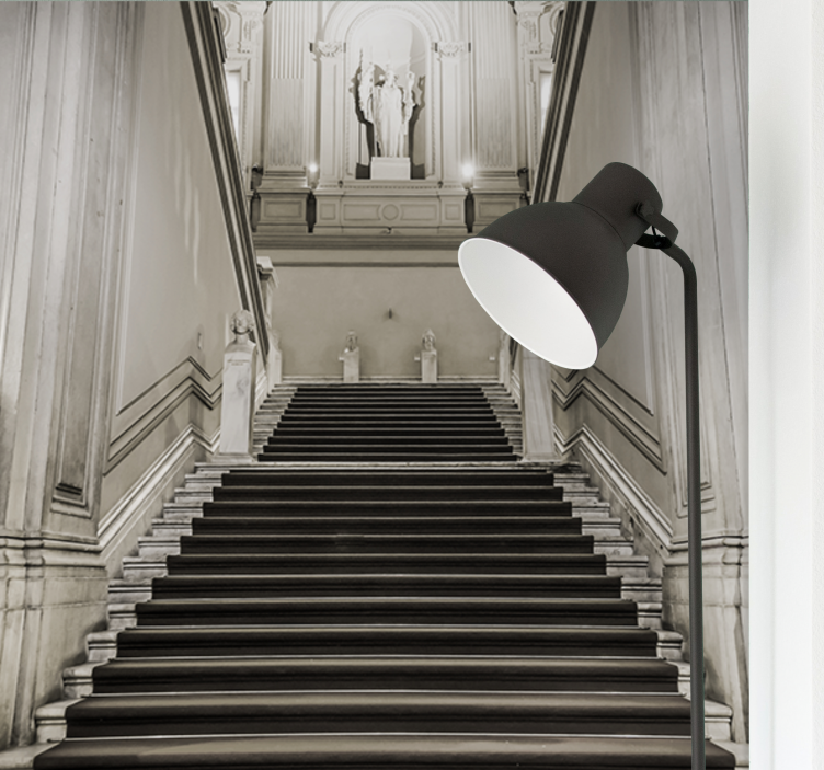 Mural ciudad arquitectura de escaleras - TenVinilo