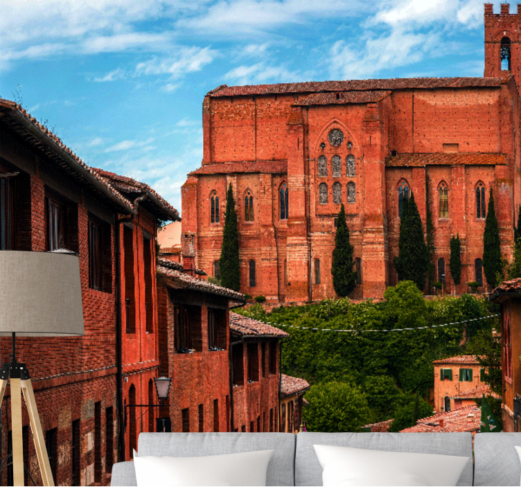 Mural ciudad catedral histórica toscana - TenVinilo