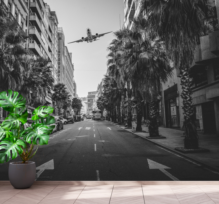 Mural ciudad vista aérea urbana - TenVinilo