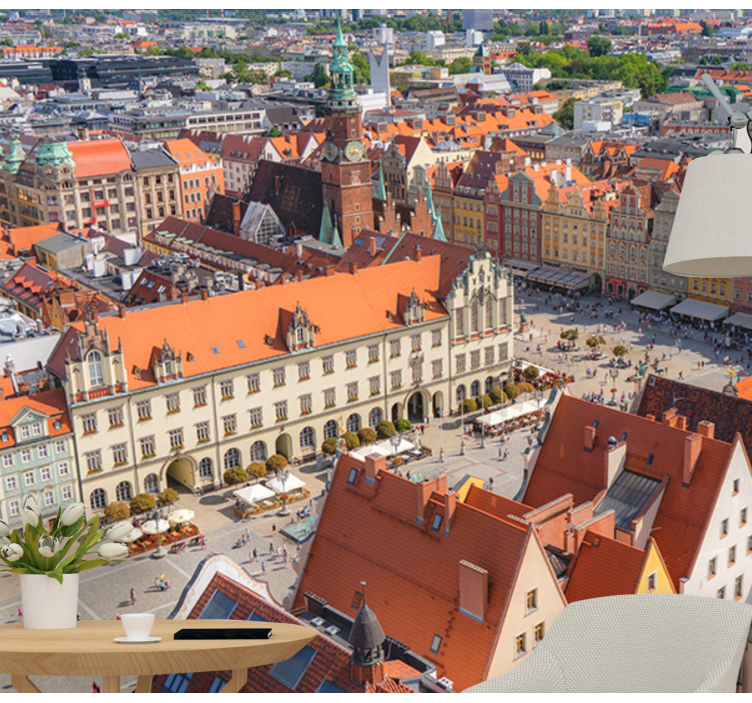 Mural ciudad vista histórica del paisaje urbano - TenVinilo