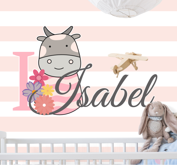 Mural de amor me encanta la vaca - TenVinilo