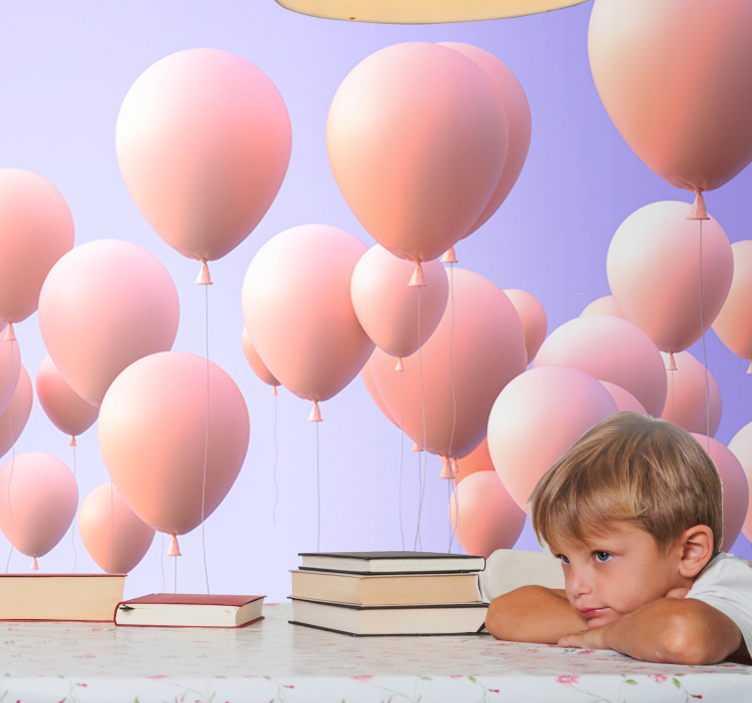 Mural de amor momentos de globos alegres - TenVinilo