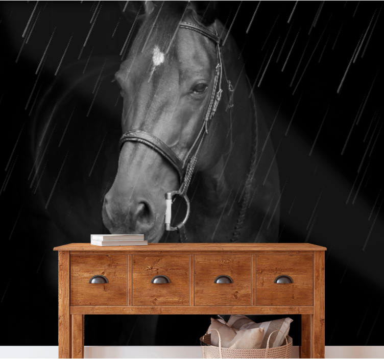 Mural de animales retrato equino regal - TenVinilo