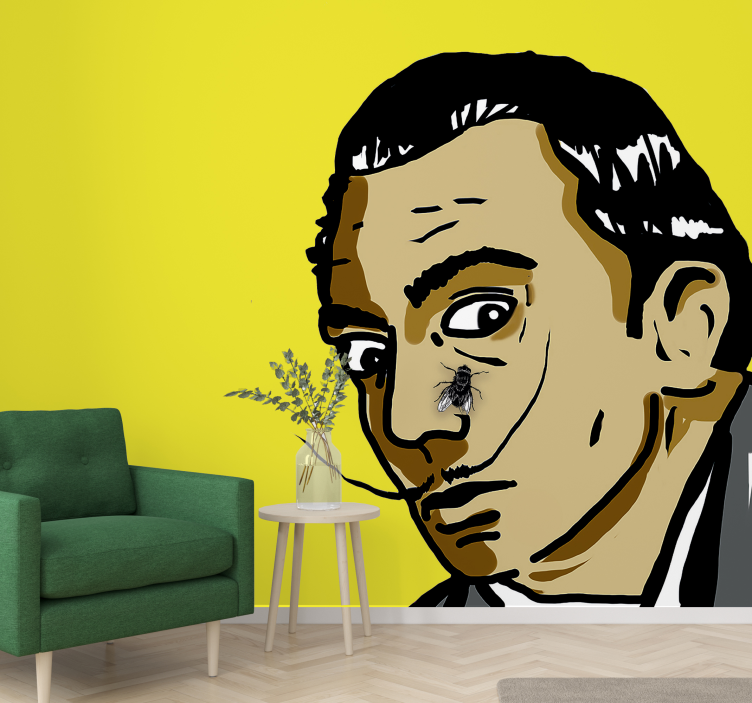 Mural de arte encuentro de retrato surrealista - TenVinilo