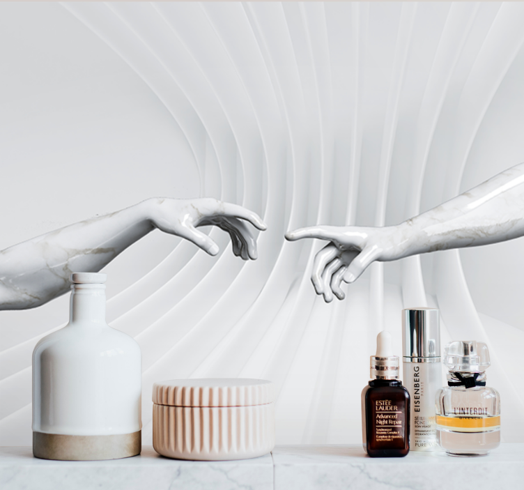 Mural de arte manos de mármol - TenVinilo