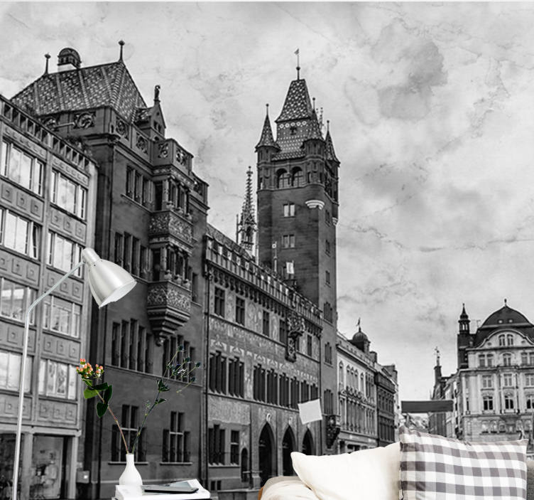 Mural de berlín arquitectura de torres históricas - TenVinilo