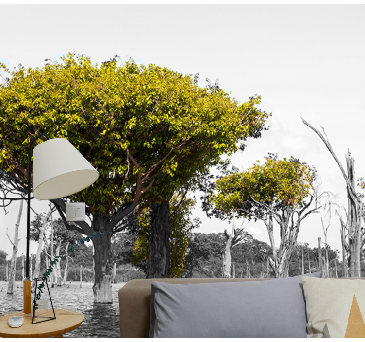 Mural africano grandes árboles secos - TenVinilo