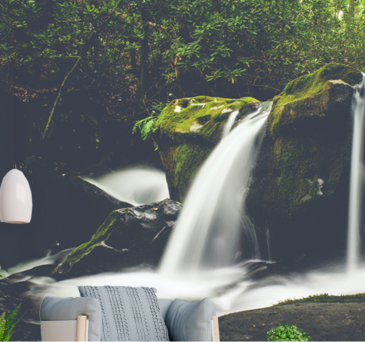 Mural de cascada escena de cascada natural - TenVinilo