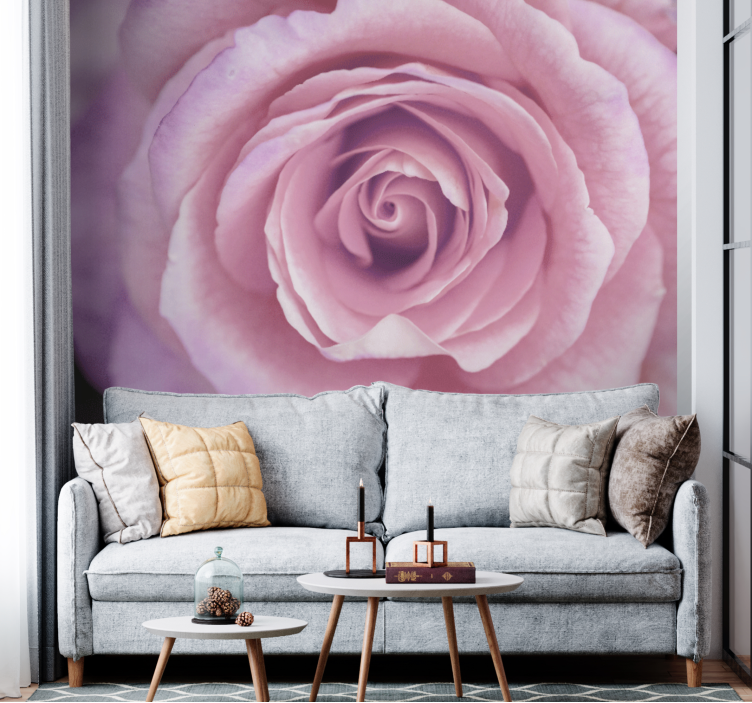 Mural de flores rosa en flor - TenVinilo