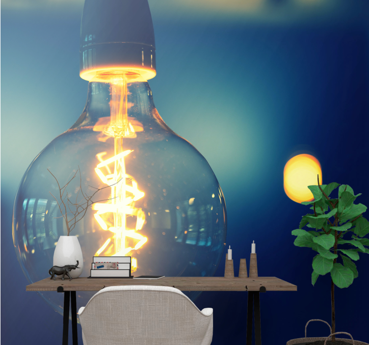 Mural de frases lámpara de luz elegante - TenVinilo