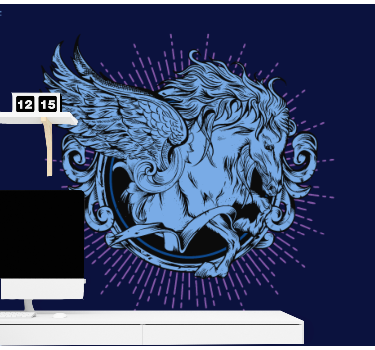 Mural de leones emblema del león alado - TenVinilo