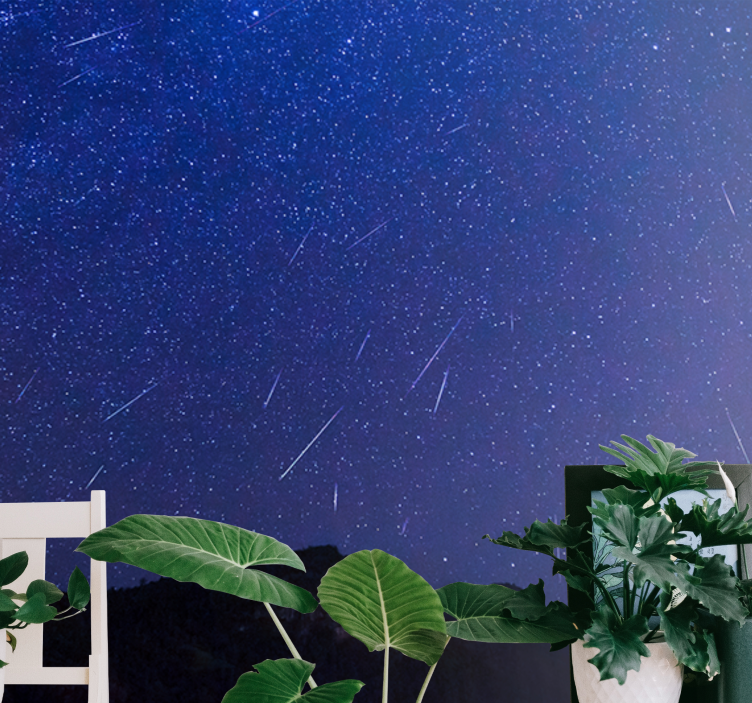 Mural de montañas noche de cometas celestiales - TenVinilo