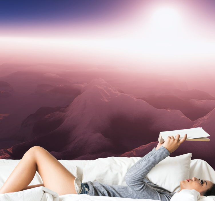 Mural de montañas pico de montaña serena - TenVinilo