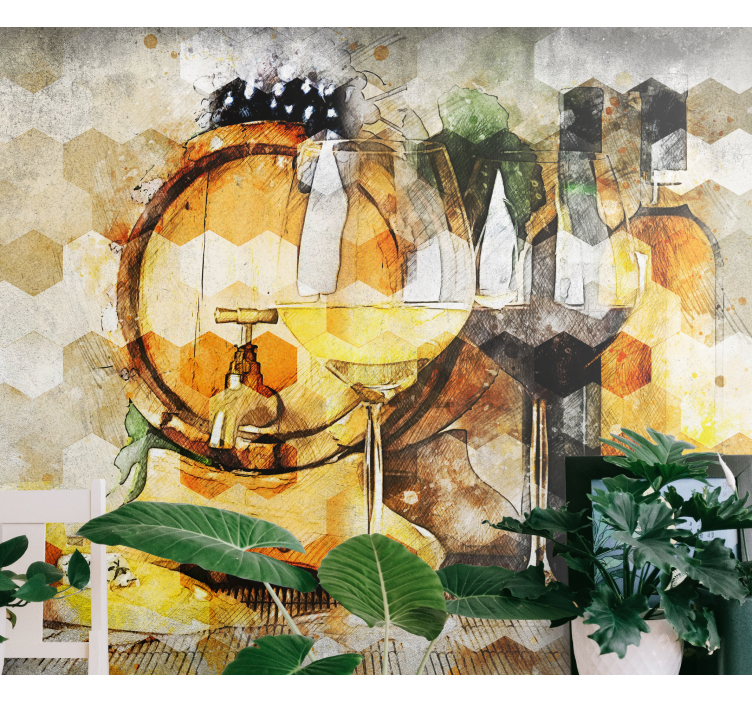 Mural de música arte de barril de vino - TenVinilo