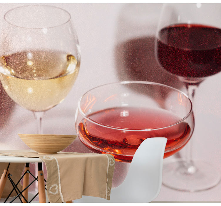 Mural de música copas de vino elegantes - TenVinilo