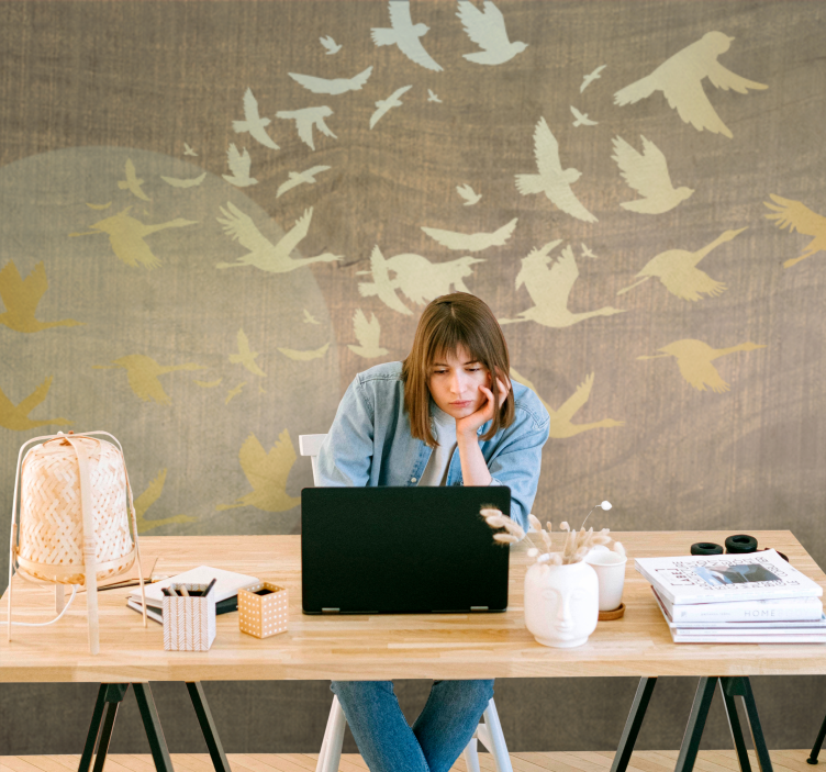 Mural de naturaleza aves en vuelo - TenVinilo