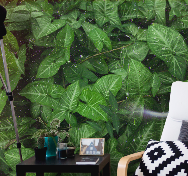 Mural de naturaleza composición de hojas vivas - TenVinilo